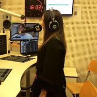 Alena in the radio studio